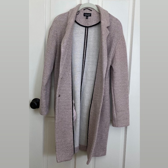 Topshop | Textured Knit Coat in Nude • 4 US - Picture 7 of 16